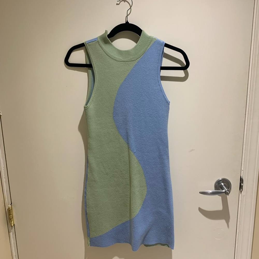 Verge girl “sunset boulevard knit mini dress” in “sky”